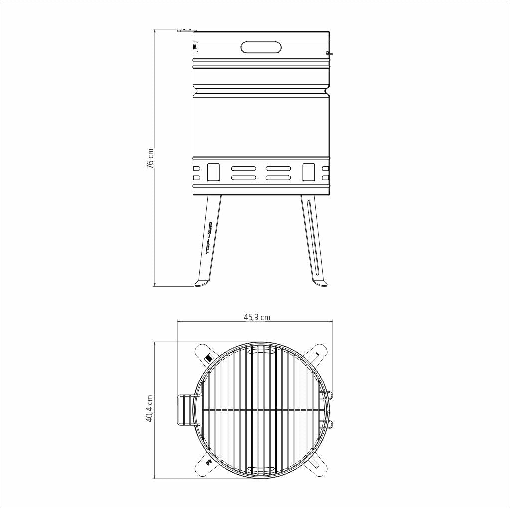 Tramontina Parrilla Grill a Carbón TCP 400 de Acero Inoxidable