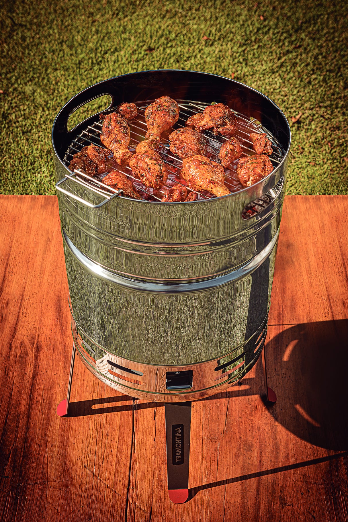 Tramontina Parrilla Grill a Carbón TCP 400 de Acero Inoxidable