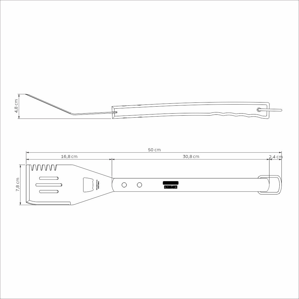 Tramontina Espátula Multifuncional con Mango de Madera Churrasco 50 cm