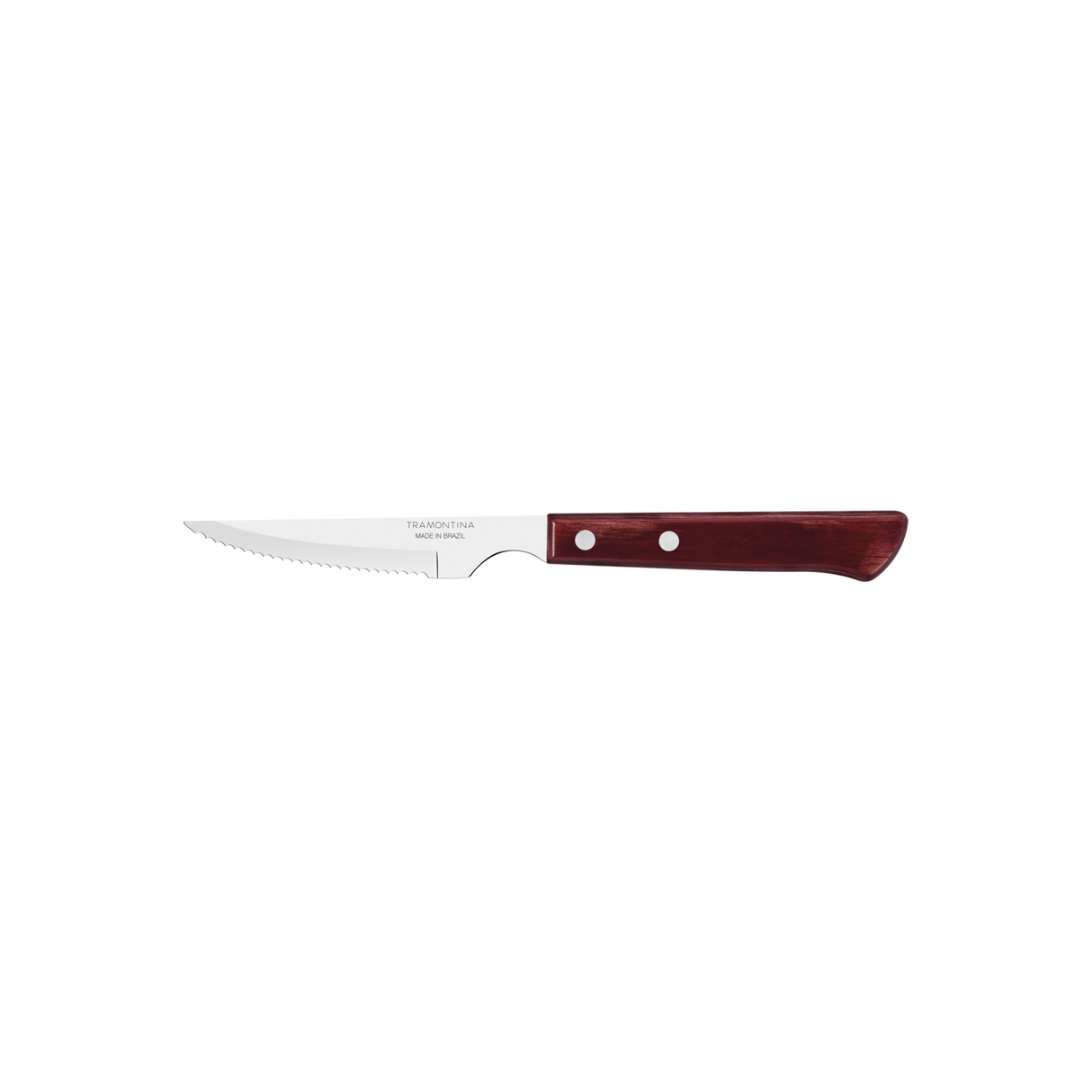 Tramontina Juego de 12 unidades de Cuchillos para Carne/Pizza Mango de Madera Tratada Polywood Rojo 11 cm