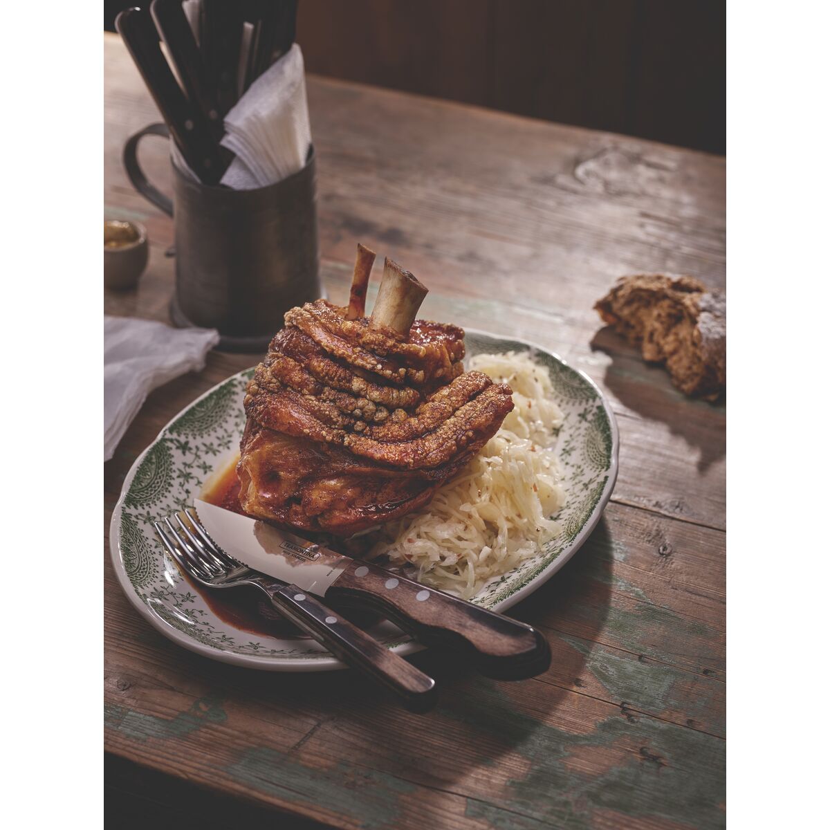 JUEGO CUBIERTOS CARNE/BBQ 4PZAS. - POLYWOOD FSC ROJO