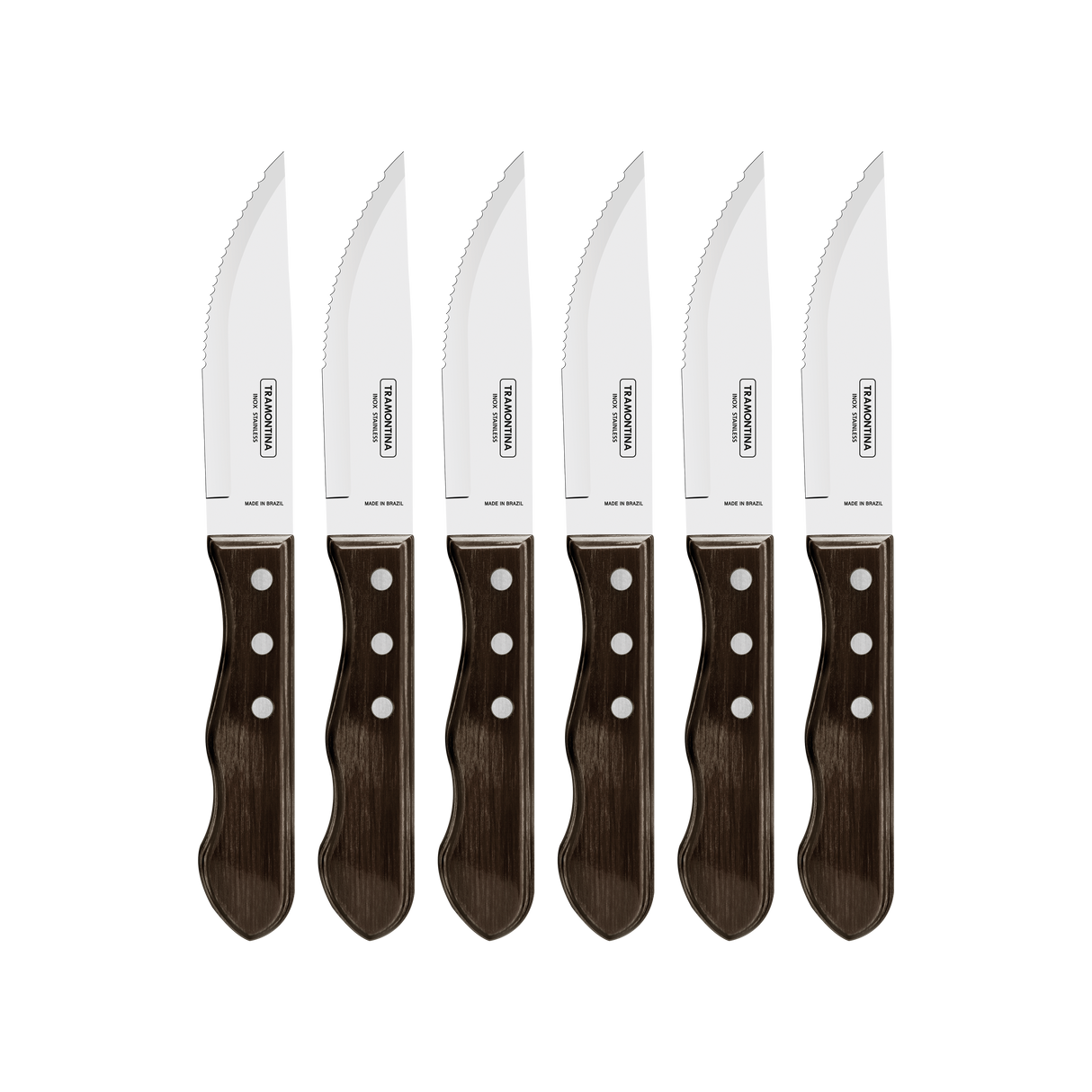Tramontina Juego de Cuchillos para Asado Jumbo Polywood Castaño 6 Piezas