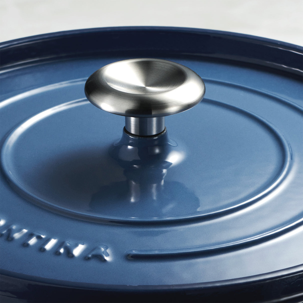 Tramontina Cocotte con Tapa de Hierro Fundido Esmaltado Azul 22 cm