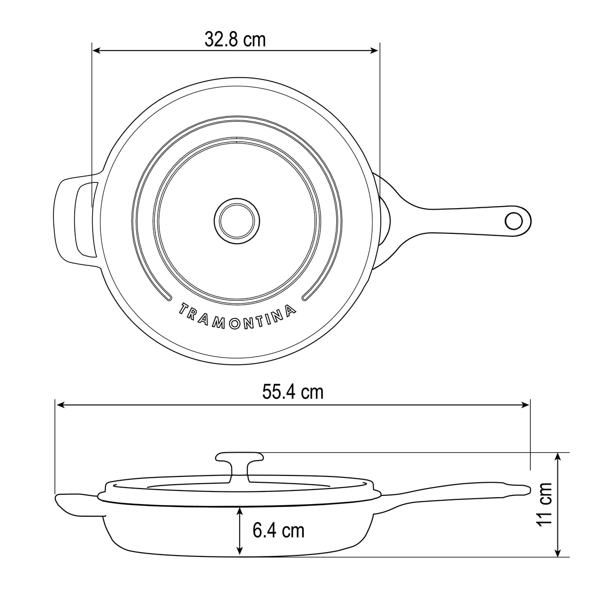 Tramontina Sartén con Tapa de Hierro Fundido Esmaltado Azul 30 cm - 3,8 L