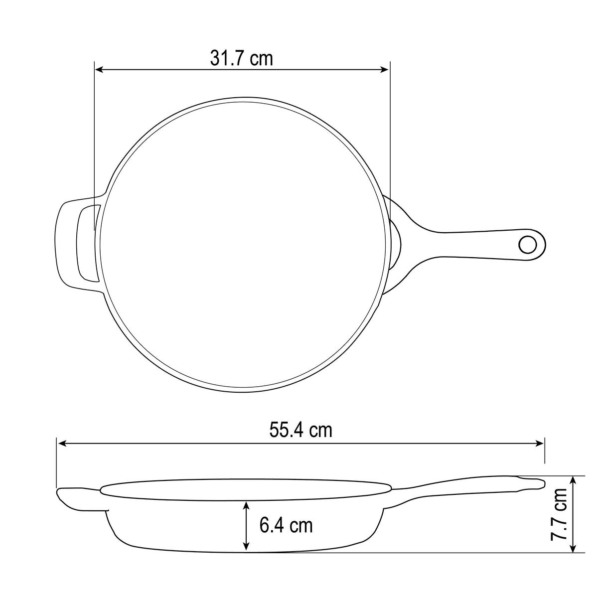 Tramontina Sartén sin Tapa de Hierro Fundido Esmaltado Latte 30 cm - 3,8 L