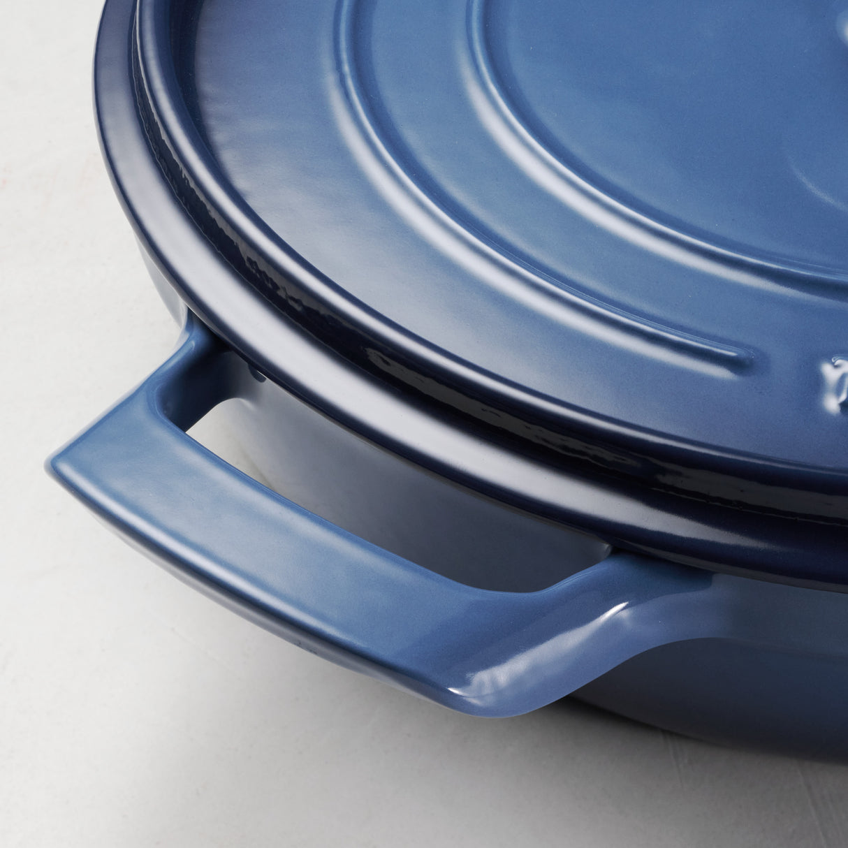 Tramontina Cazuela Baja con Tapa de Hierro Fundido Esmaltado Azul 30 cm - 3,8 L