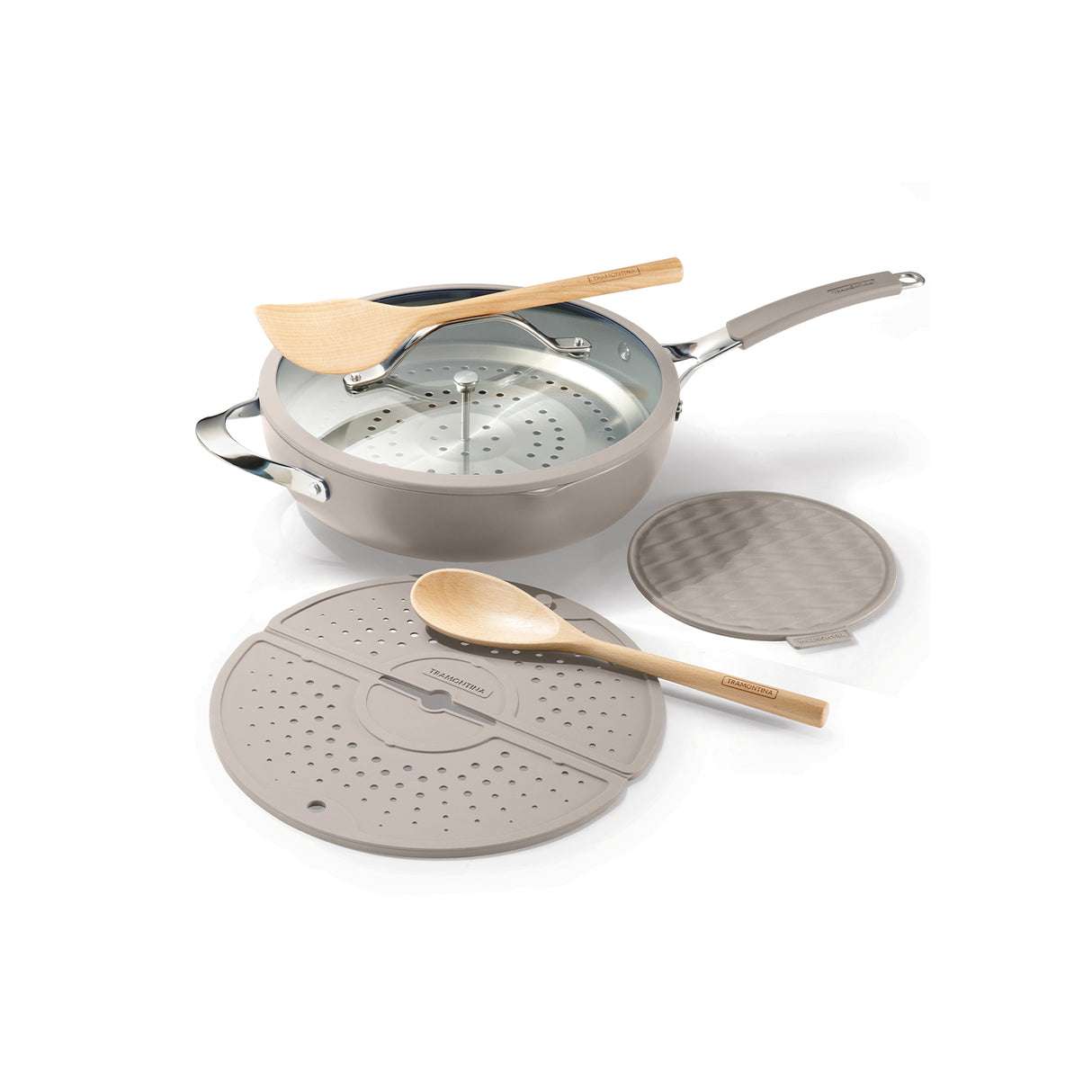Tramontina Sartén Multifunción de Aluminio con Tapa Latte 30cm