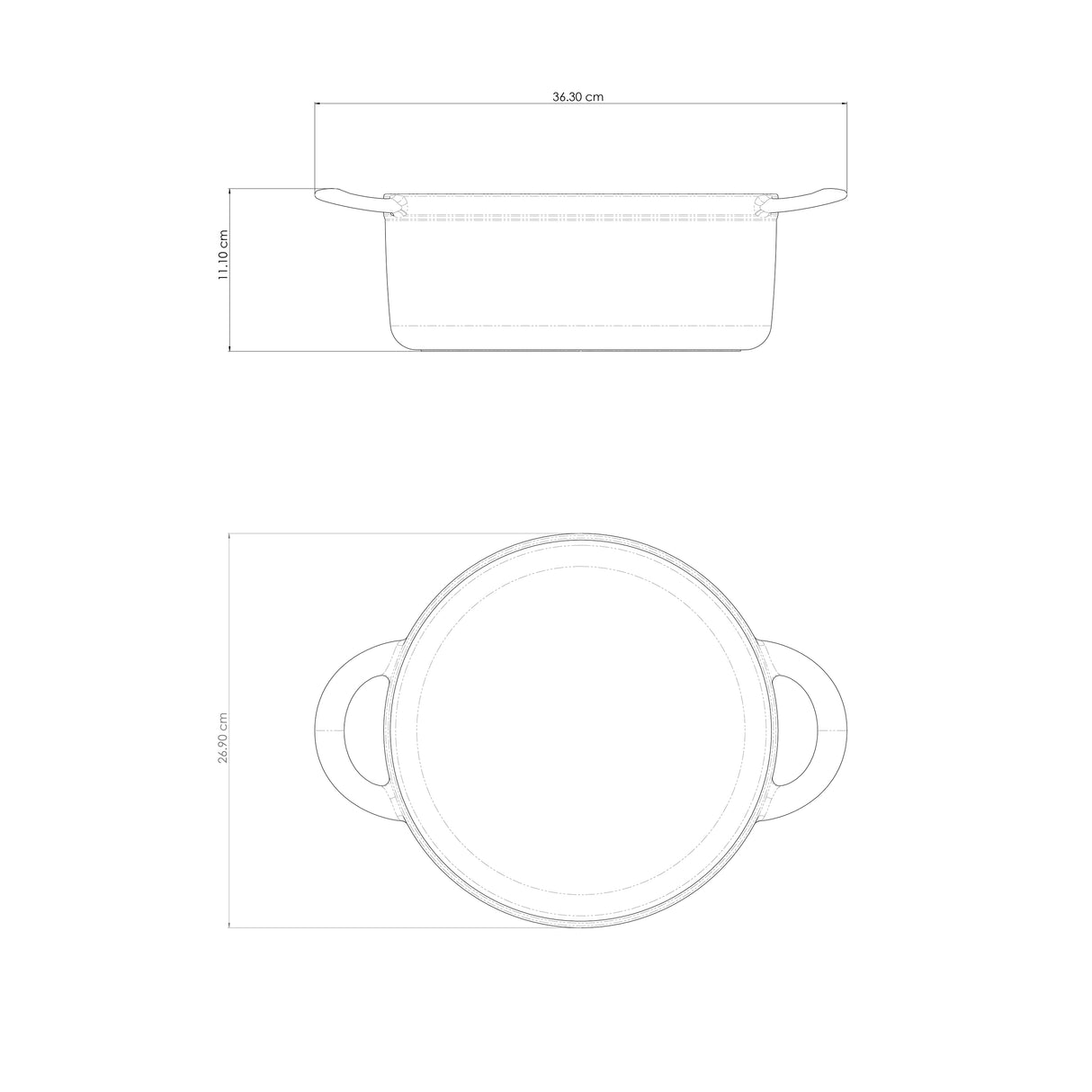 Tramontina Juego de Ollas de Hierro Fundido Esmaltado Apilables Latte 3 piezas