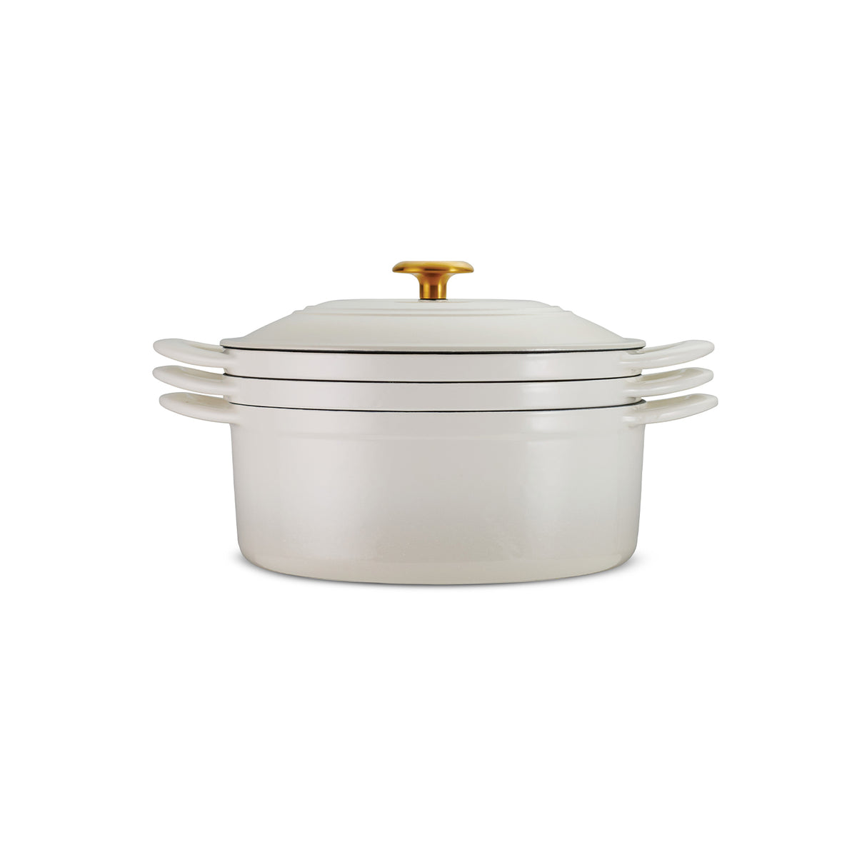 Tramontina Juego de Ollas de Hierro Fundido Esmaltado Apilables Latte 3 piezas