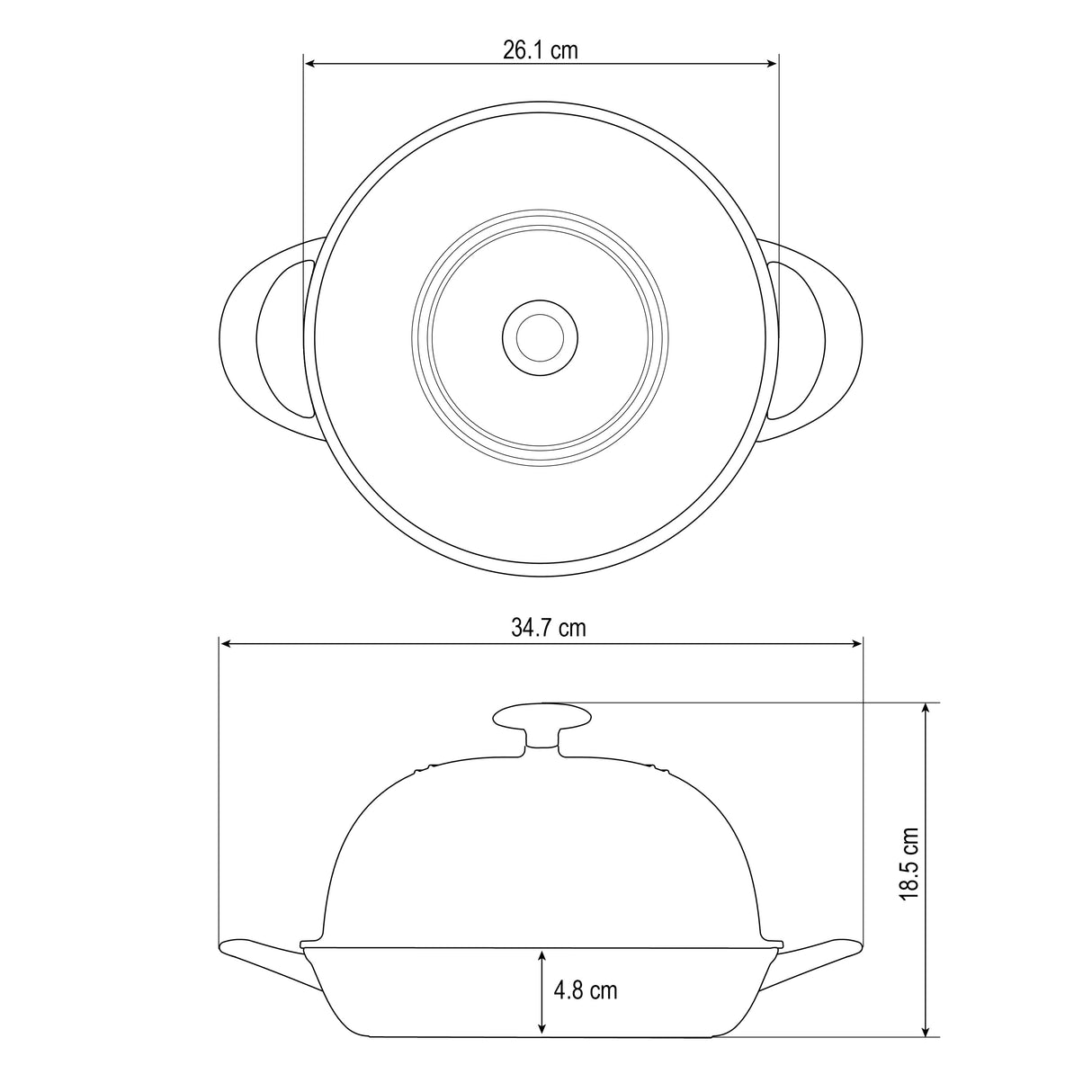 Tramontina Cazuela Horno para Pan de Hierro Fundido Esmaltado Negro 24 cm