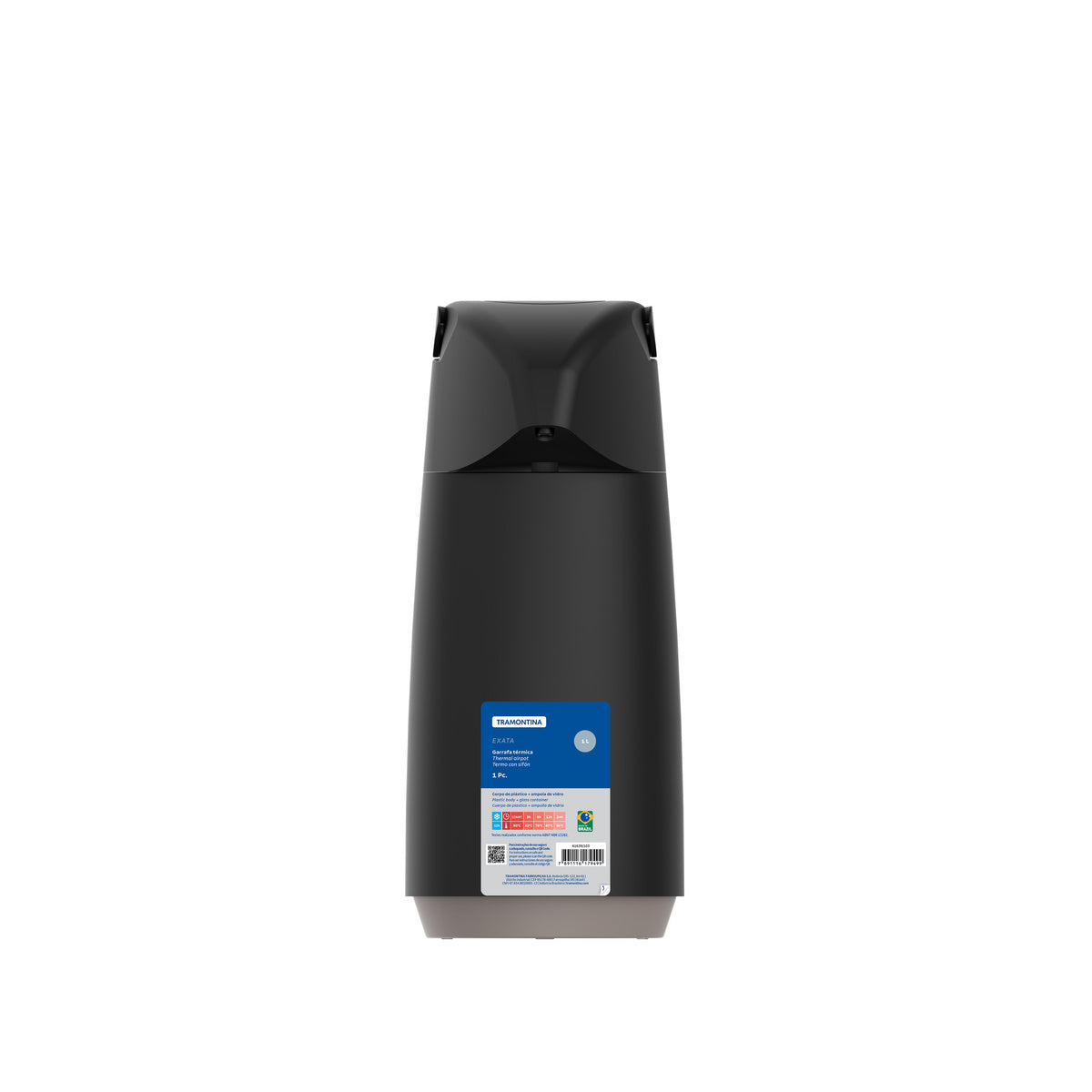 Tramontina Termo con Sifón Exata Negro 1L