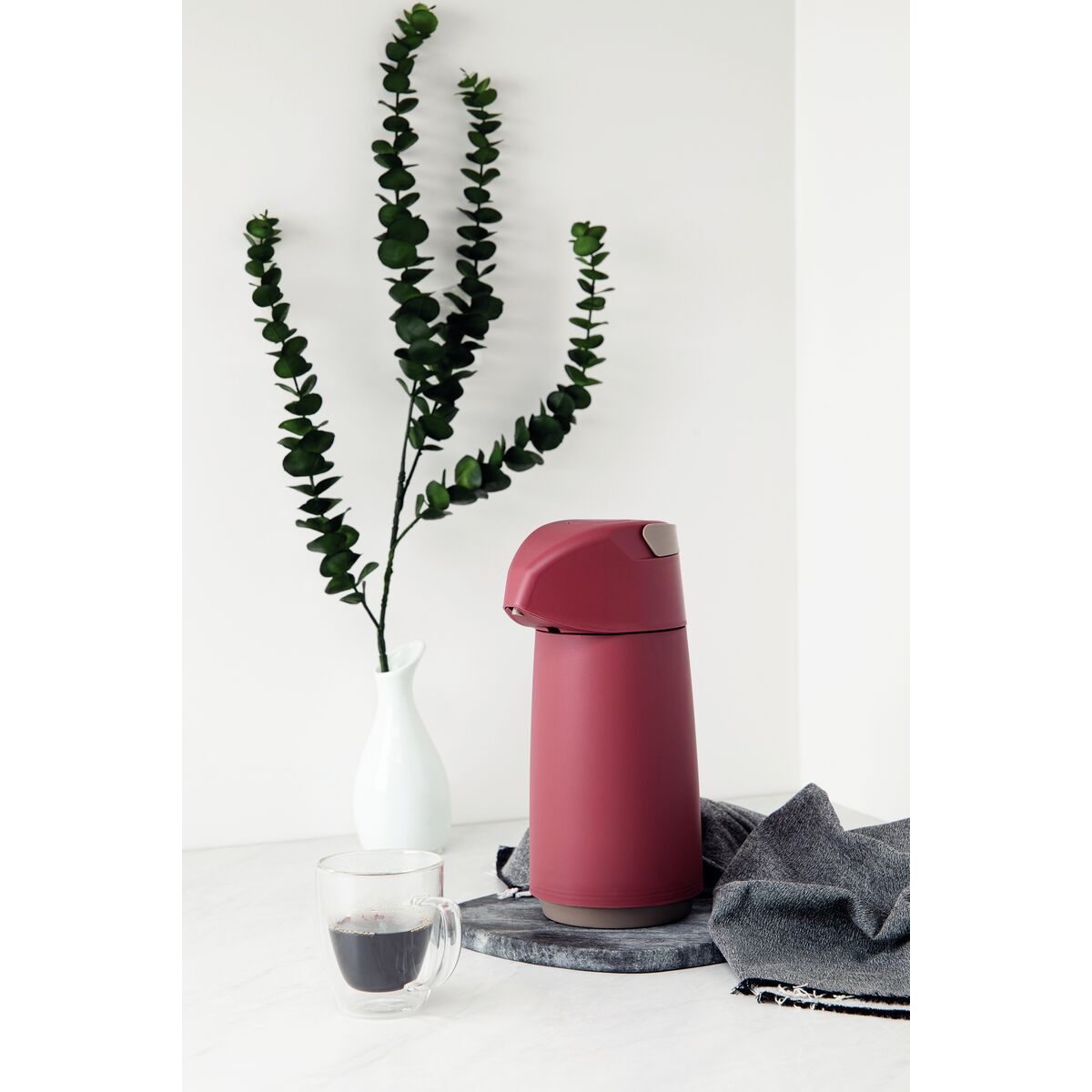 TERMO CON SIFÓN 1L. - ROJO