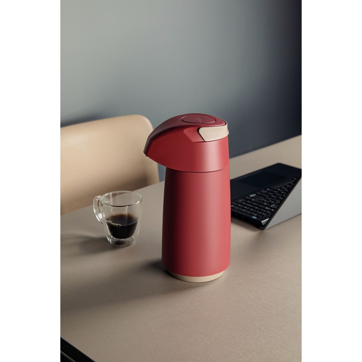 TERMO CON SIFÓN 1L. - ROJO