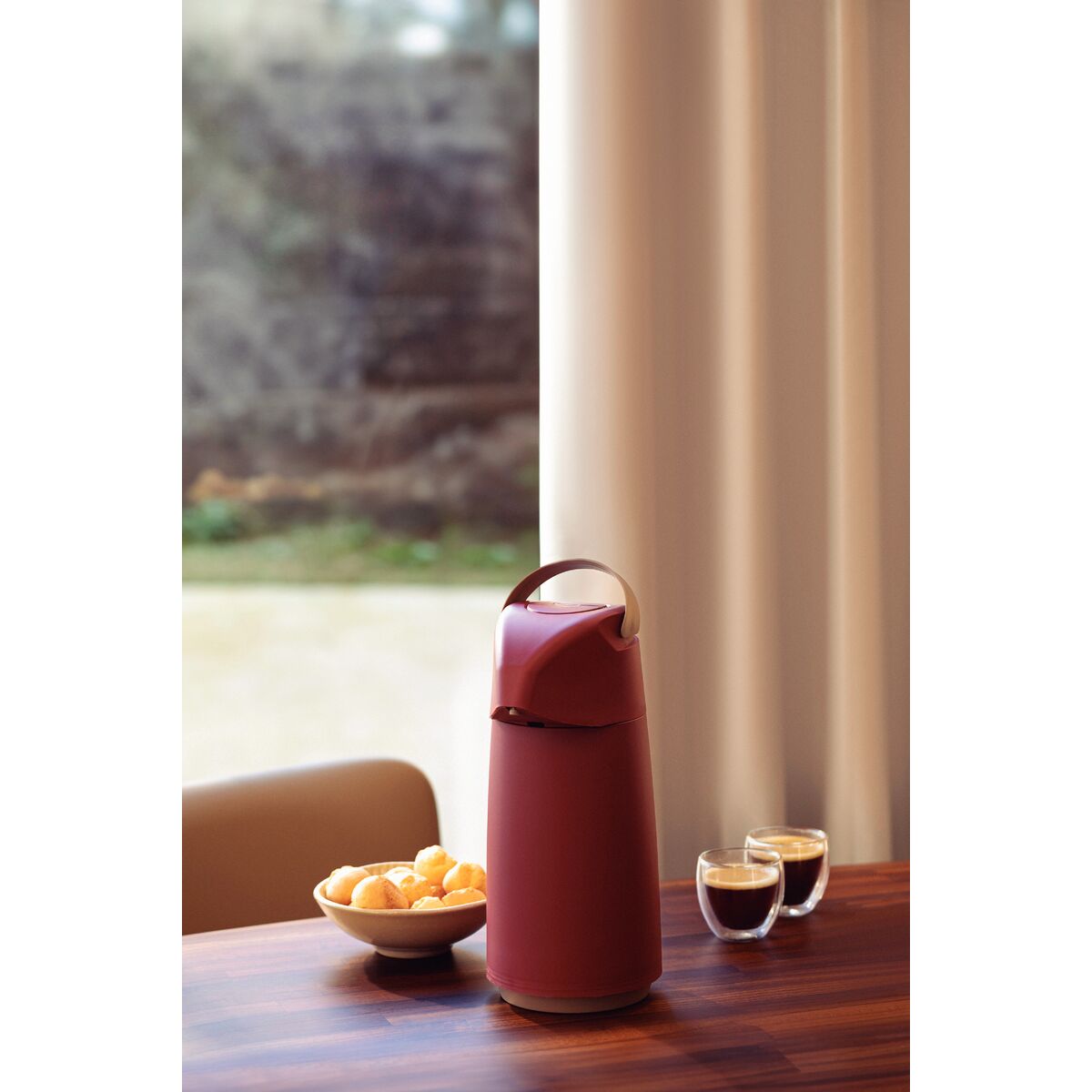 TERMO CON SIFÓN 1L. - ROJO