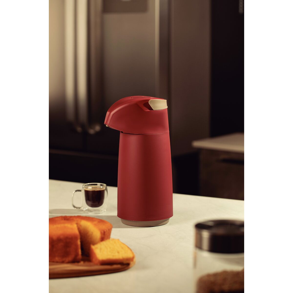 TERMO CON SIFÓN 1L. - ROJO