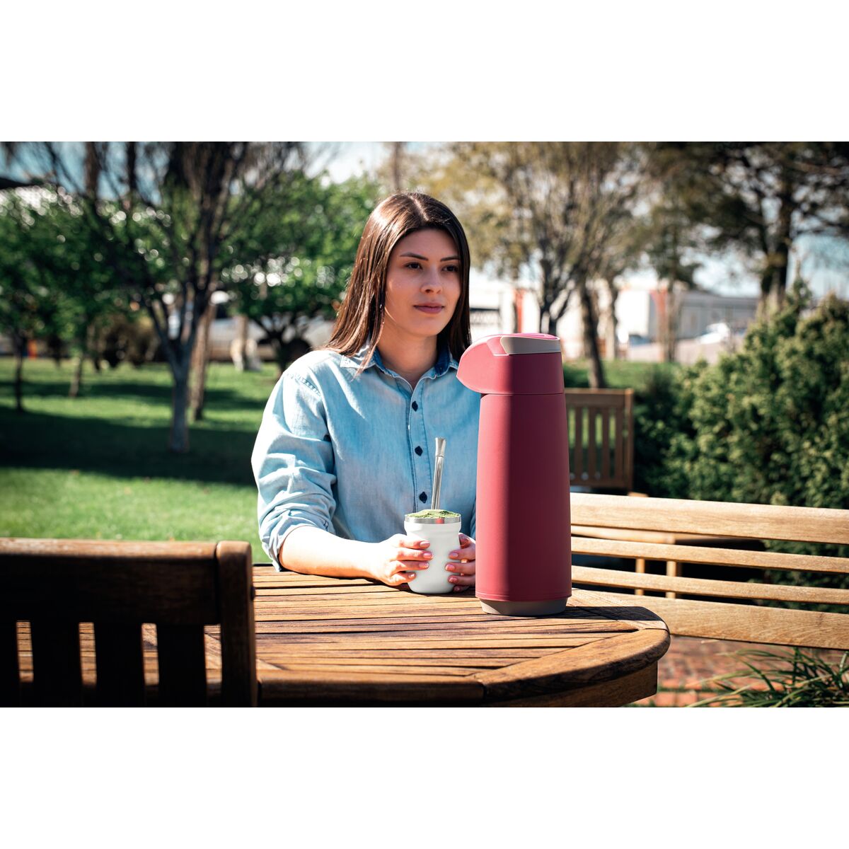 Tramontina Termo con Sifón Exata Rojo 1,8L