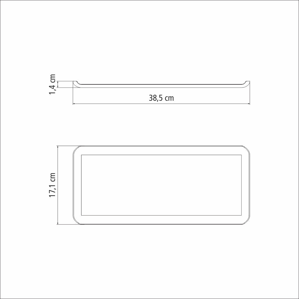 Tramontina Bandeja Rectangular de Acero Inoxidable Quadrata 38x17 cm