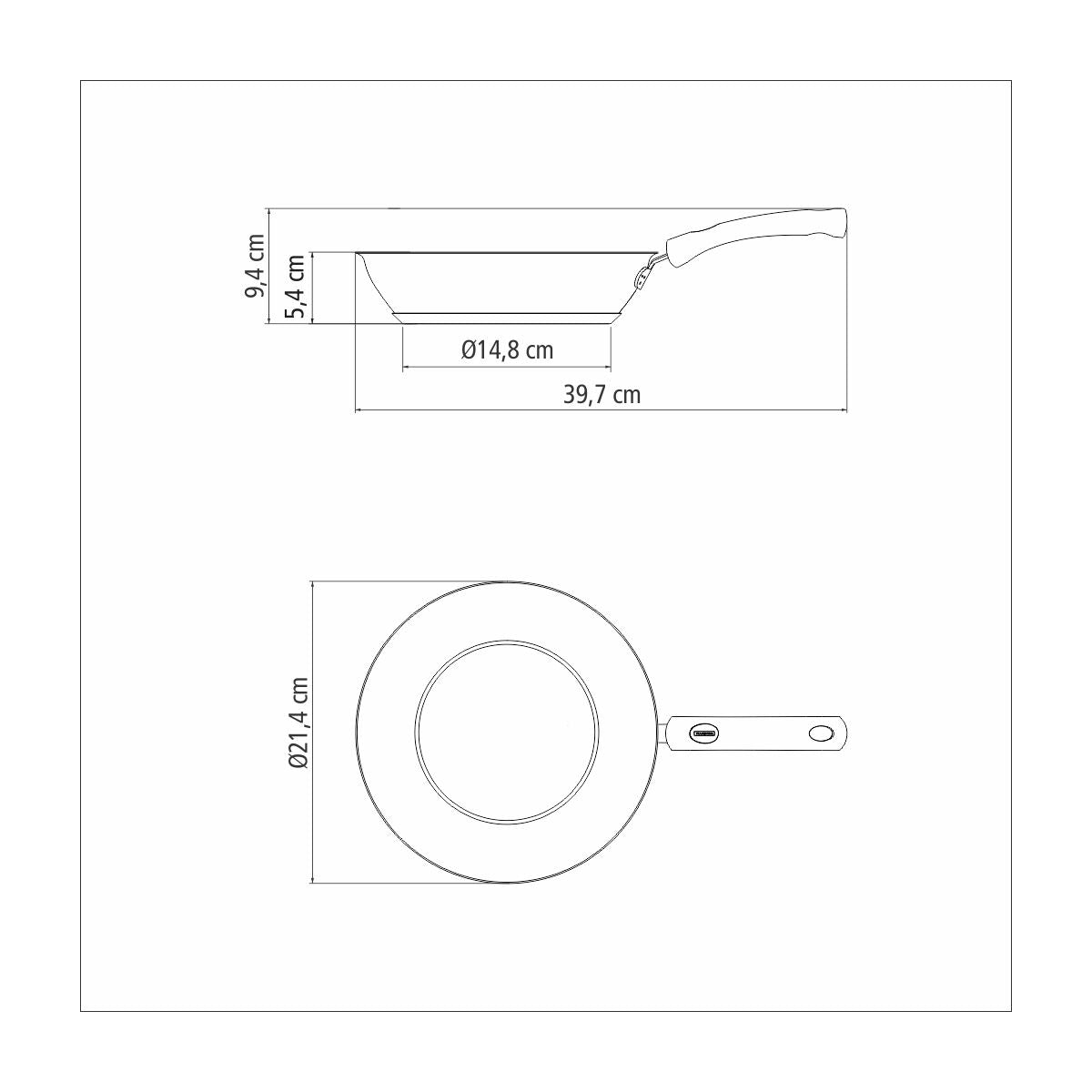 Sartén de Acero Inoxidable con Fondo Triple y Mango de Silicona Astro, 20 cm, 1,3 L
