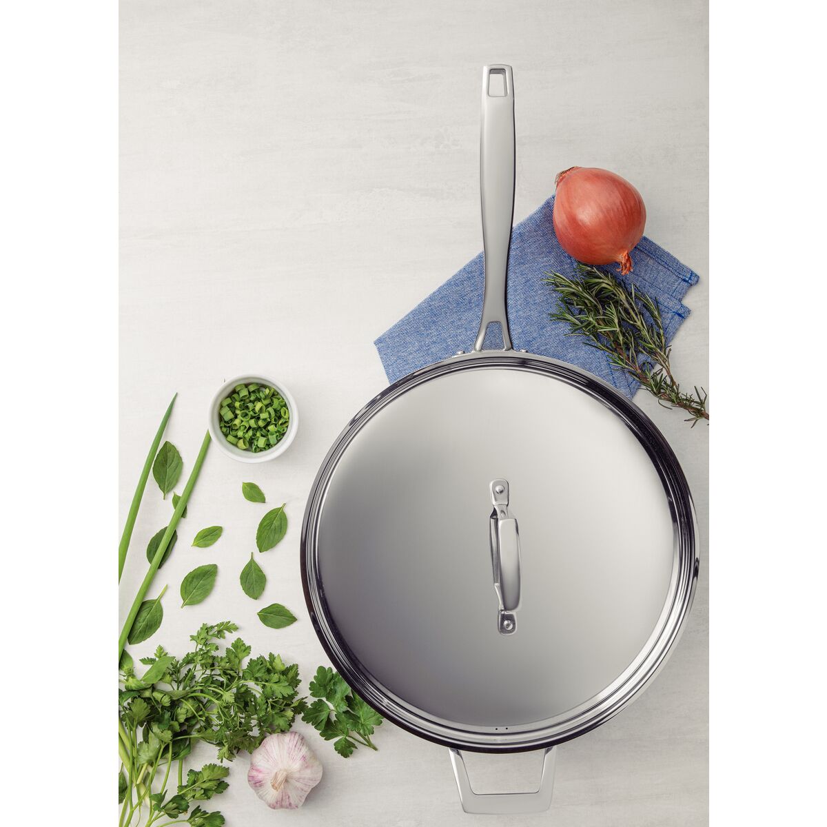 Tramontina Sartén Hondo Tri-Ply Grano de Acero Inoxidable 30 cm