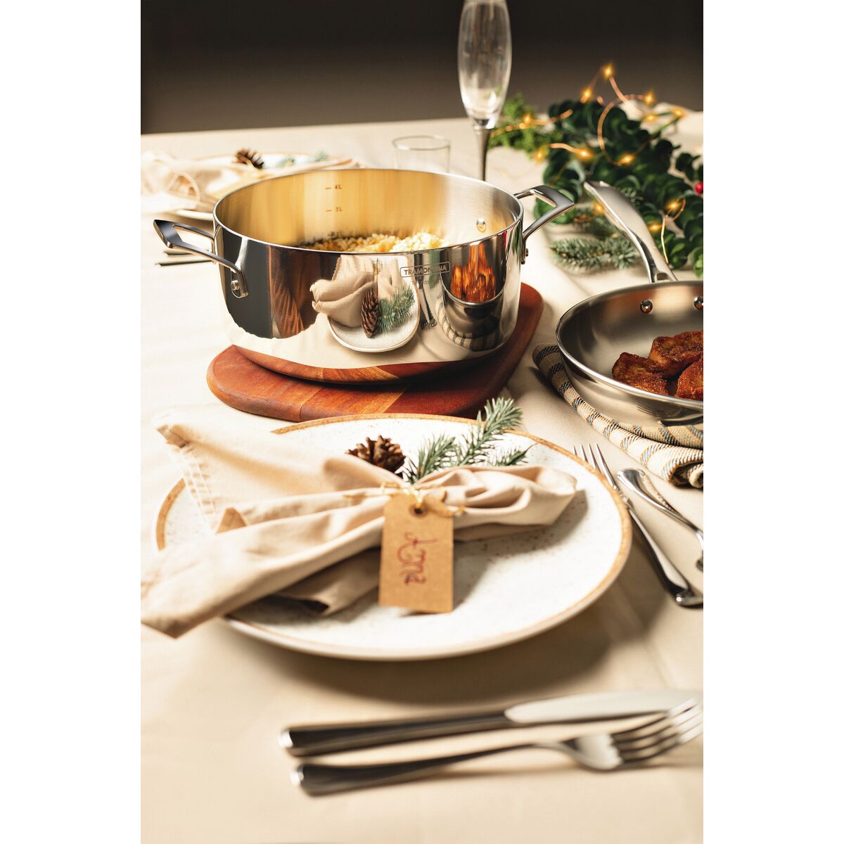 CACEROLA 24CM - 4,40L. - TRI-PLY GRANO