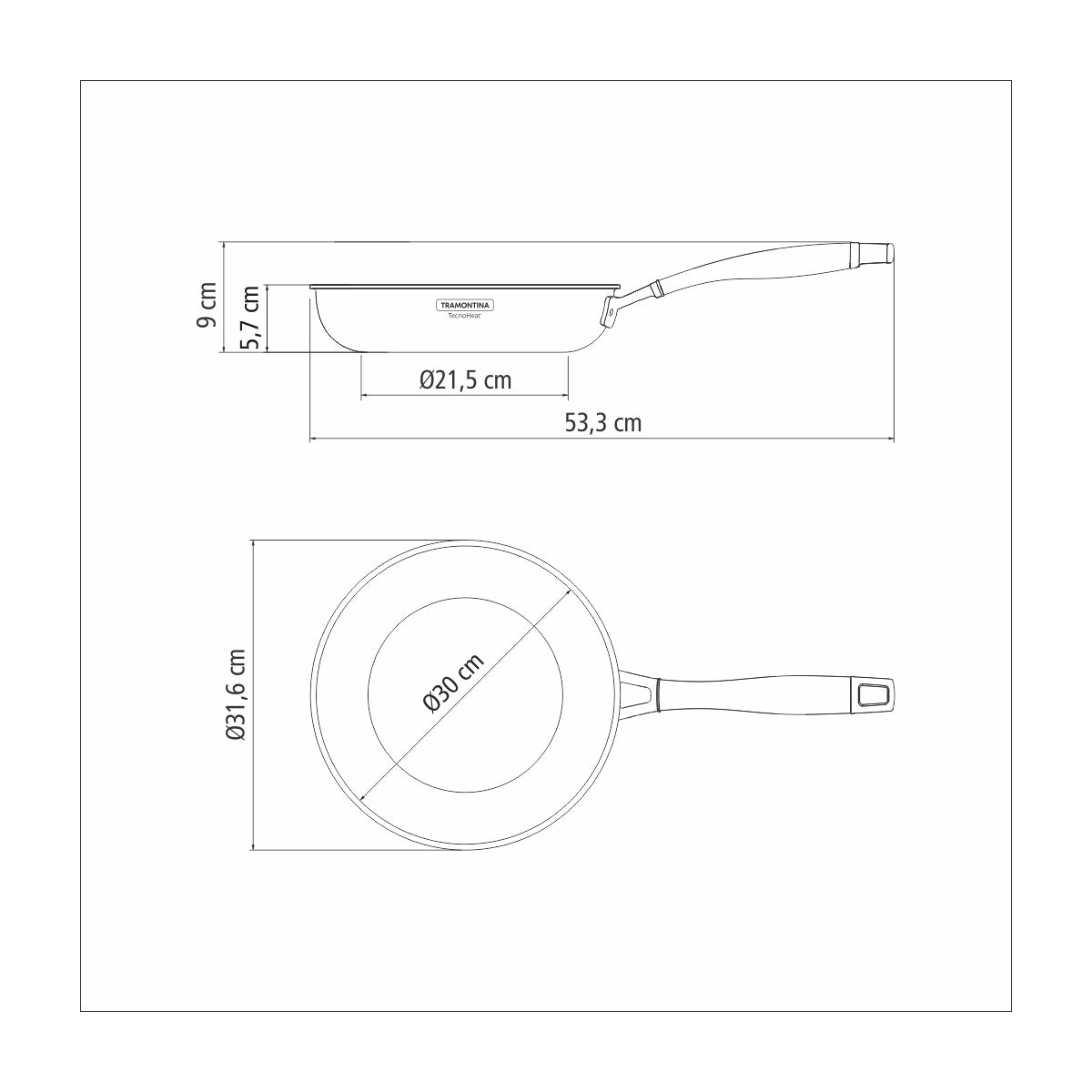 SARTÉN 30CM - 3,40L. - TRI-PLY GRANO