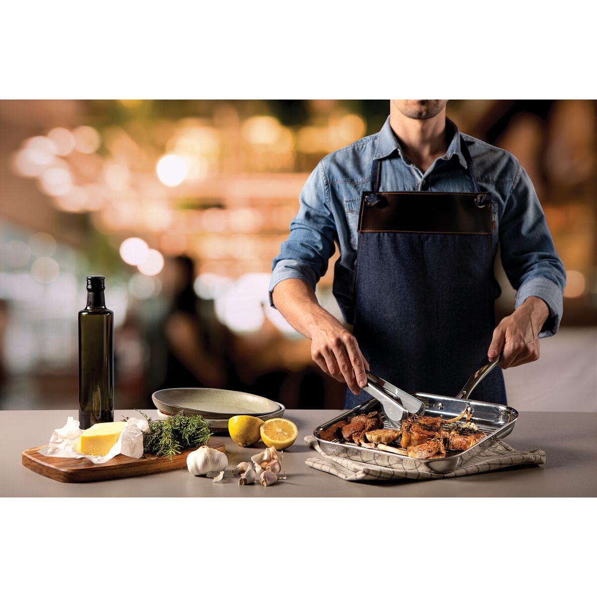 SARTÉN PARRILLA 26X26CM - 1,90L. - TRI-PLY GRANO