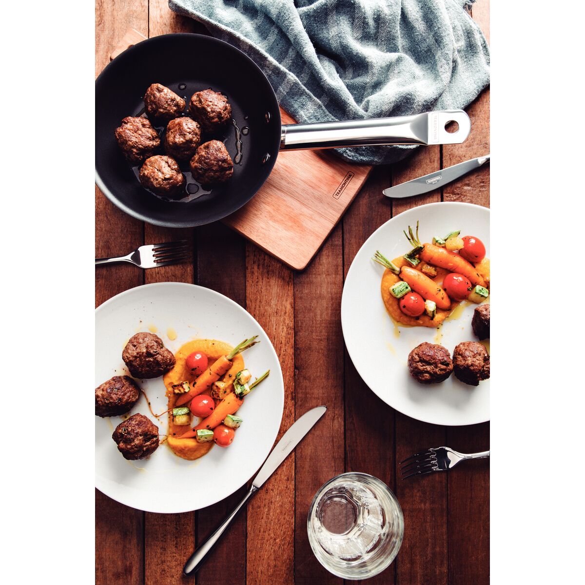 Tramontina Sartén de Acero Inoxidable con Fondo Triple y Antiadherente Professional 20 cm