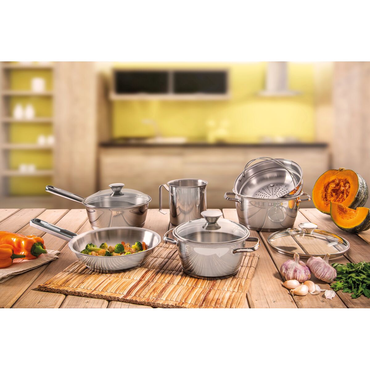 Tramontina Cacerola Honda en Acero Inoxidable y Fondo Triple Allegra 20 cm