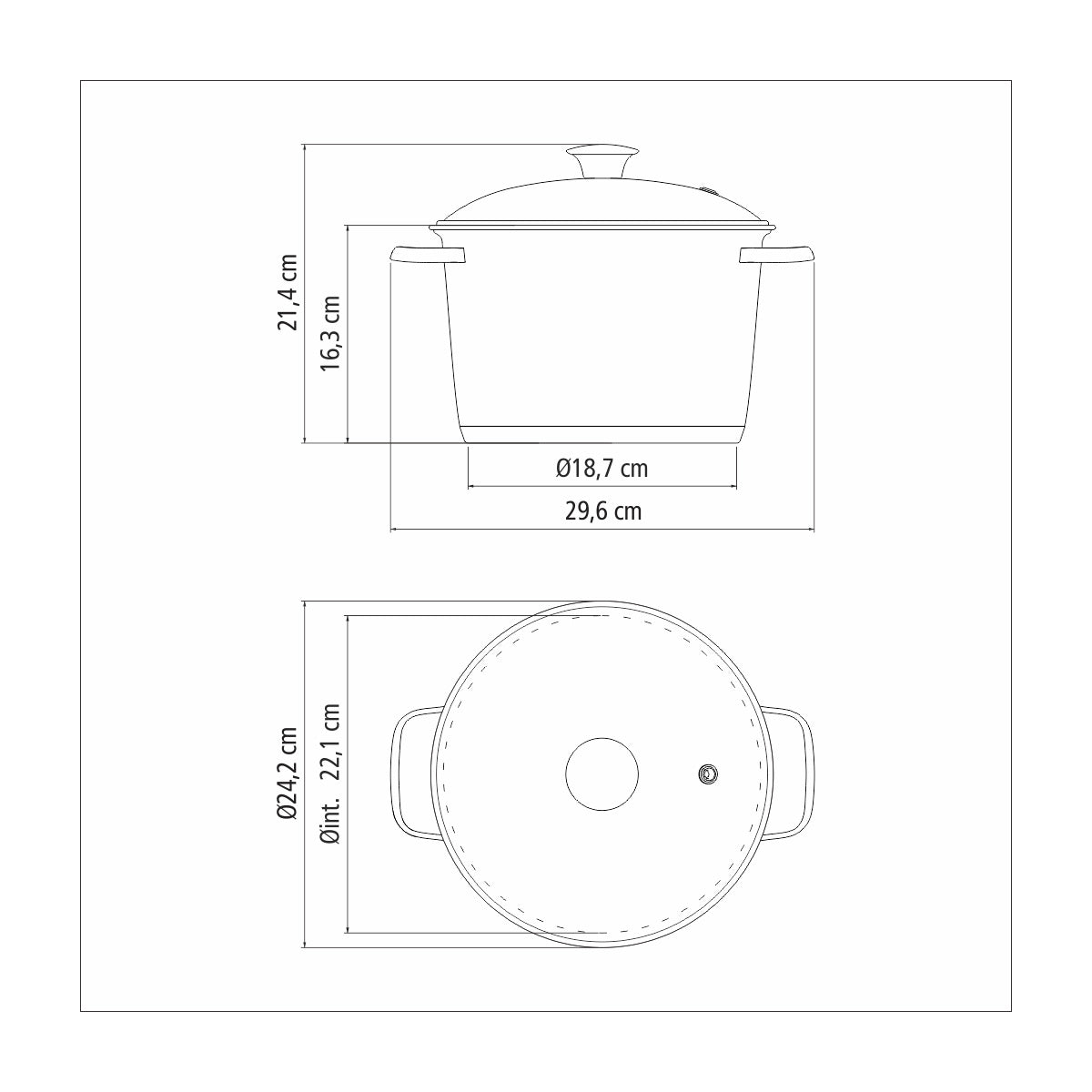 Tramontina Olla Alta en Acero Inoxidable y Fondo Triple Allegra 22 cm