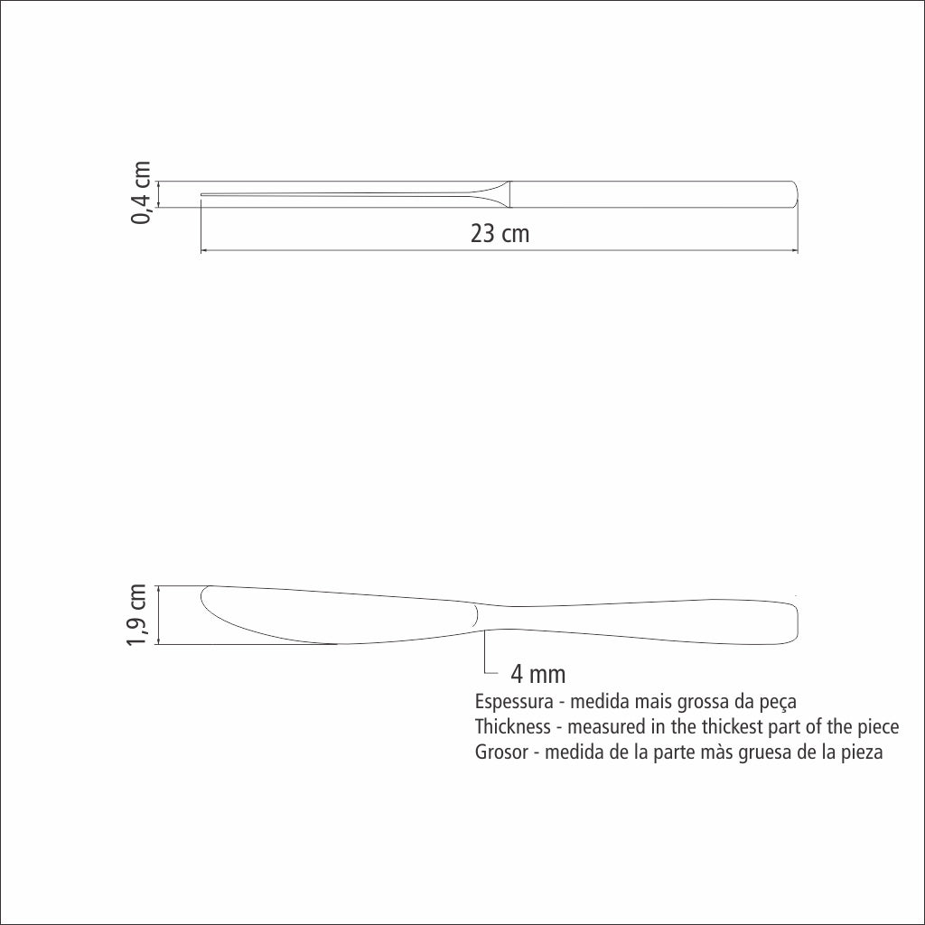 Tramontina Cuchillo de Mesa de Acero Inoxidable Amazonas 12 unidades