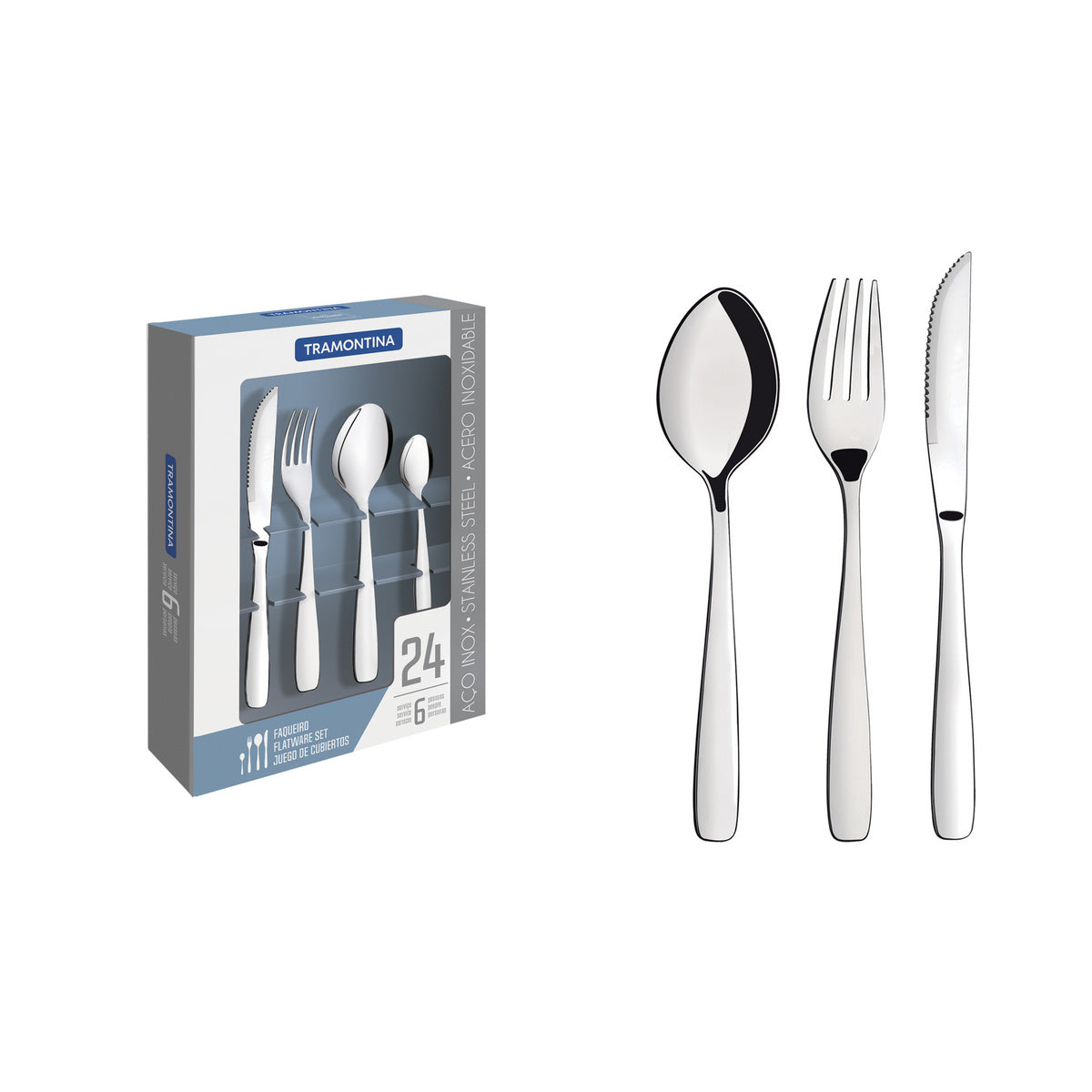 Juego de Cubiertos de Acero Amazonas 24 piezas