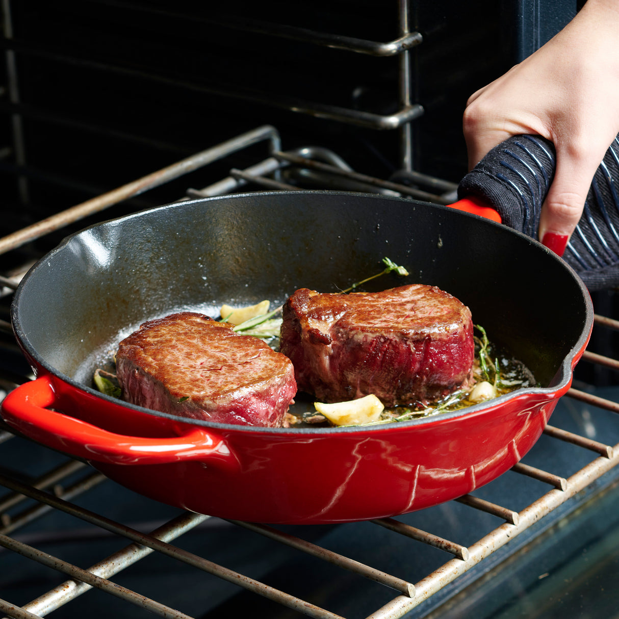 Tramontina Sartén de Hierro Fundido Esmaltado sin Tapa Rojo 25 cm