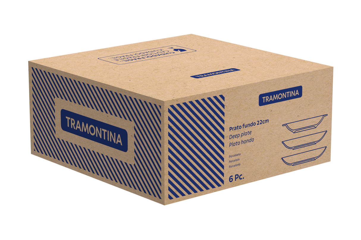 Platos Hondos de porcelana Sophia 22 cm 6 unidades