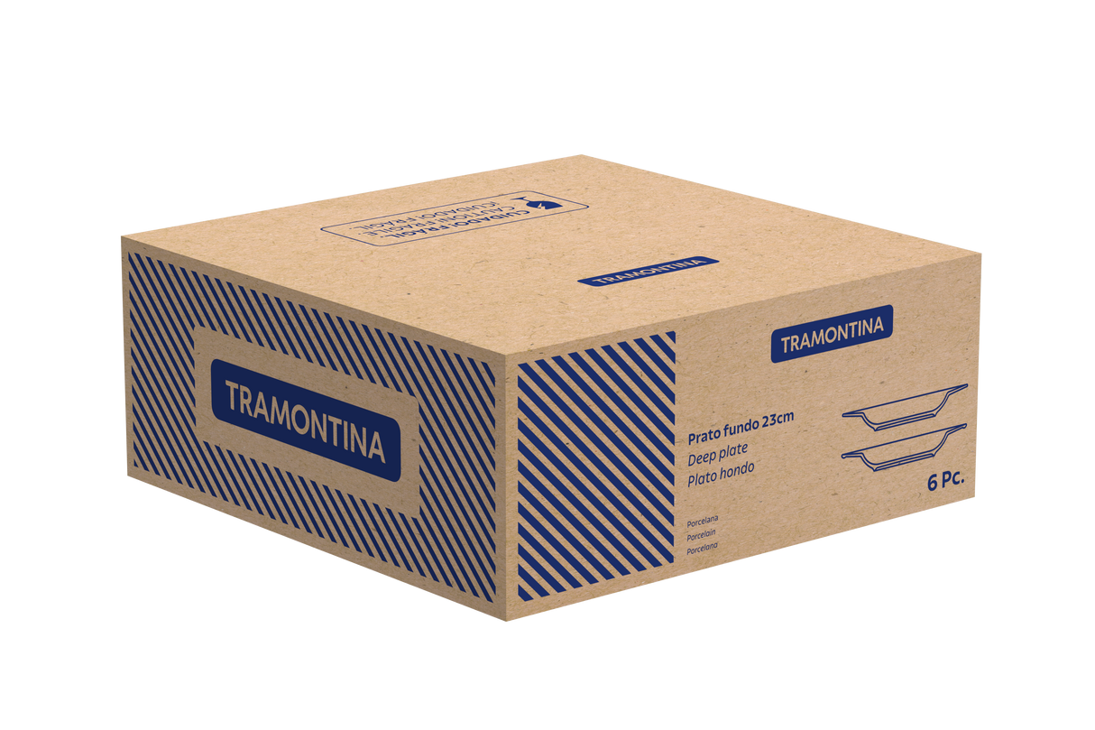 Juego de Platos Hondos de porcelana Ingrid 23 cm, 6 piezas