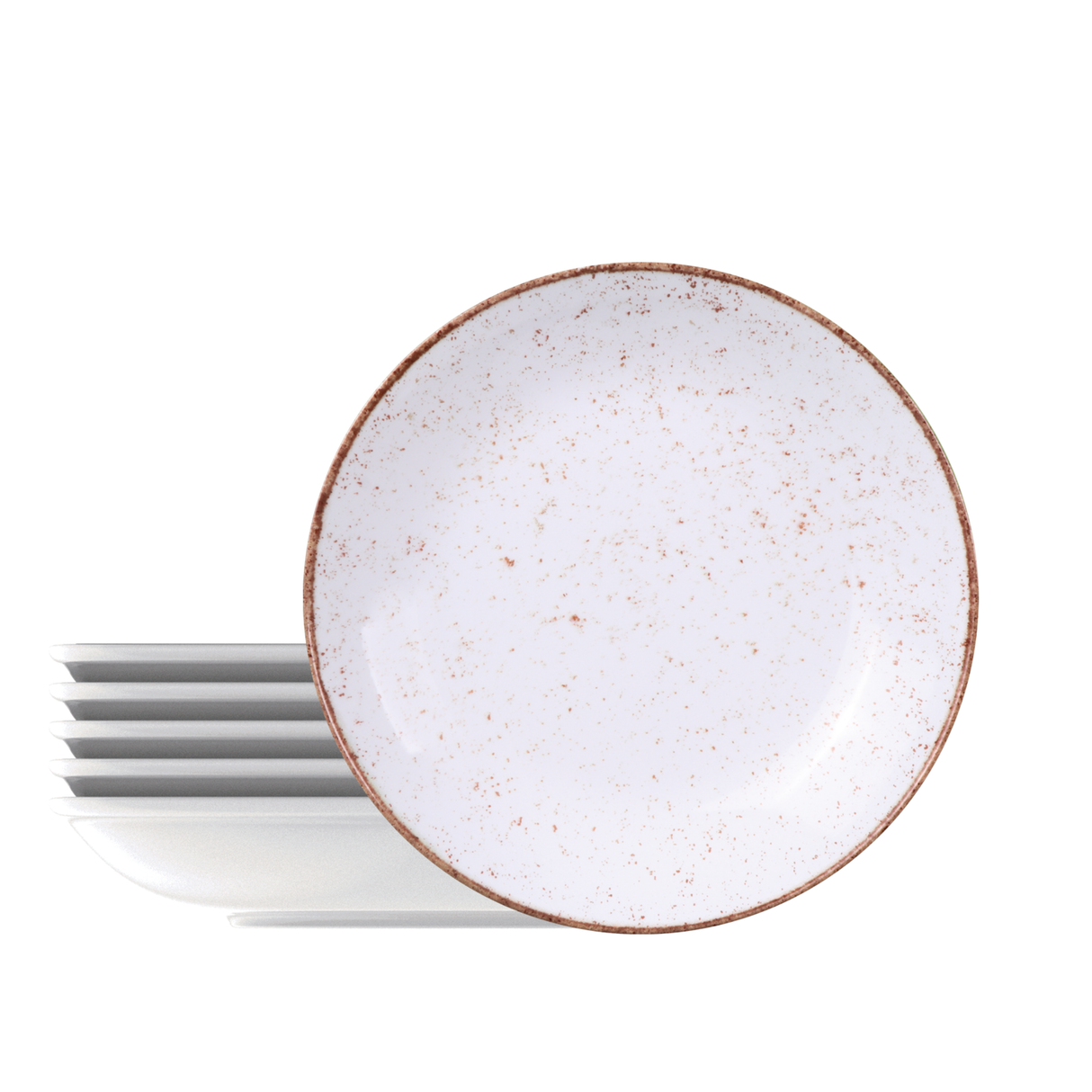 Juego de Platos Hondos Rústico Marron en Porcelana 22 cm 06 Piezas