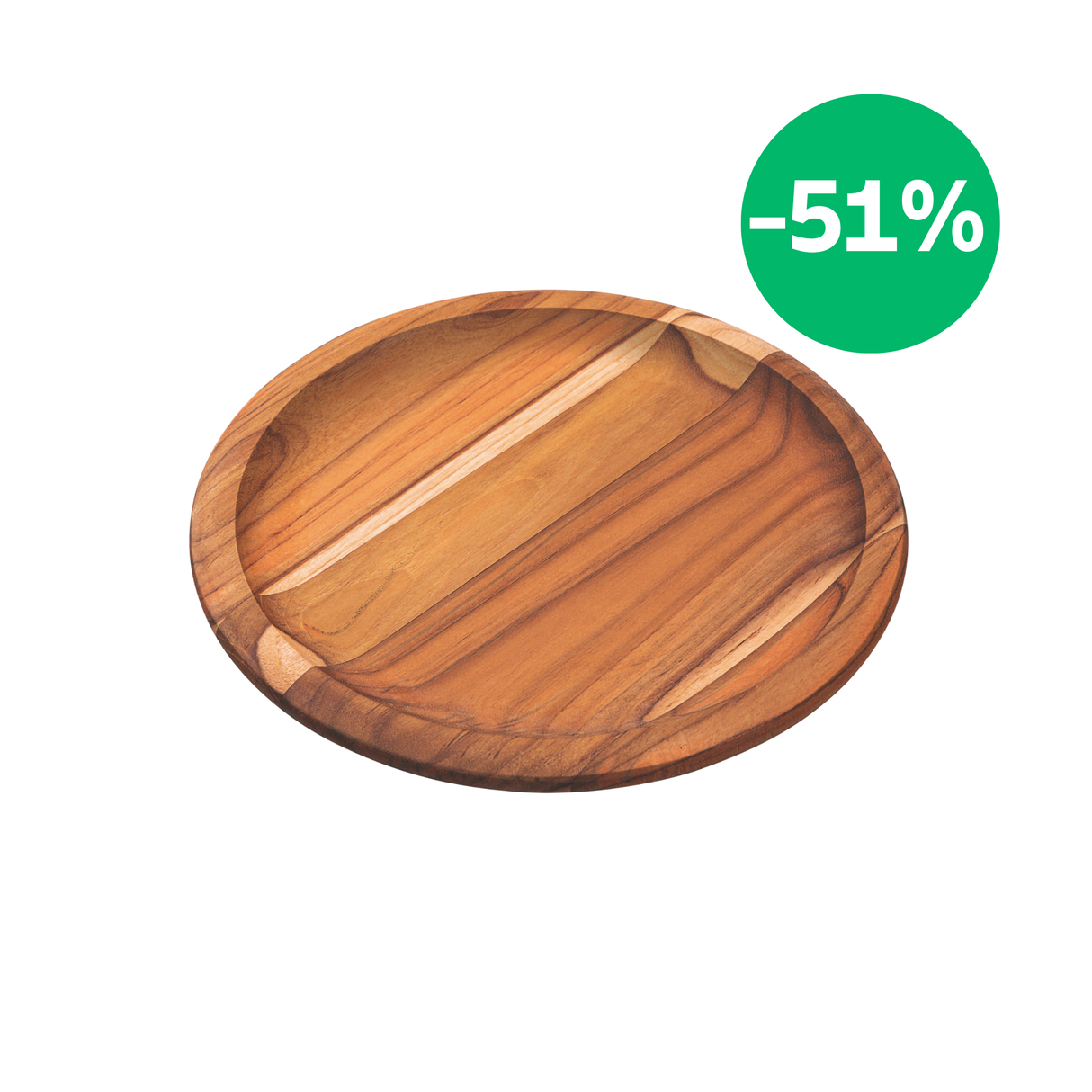 Tabla Plato Bajoplato de Madera Teca para Servicio y Presentación Provence 26 cm