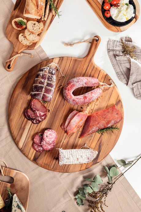 Tabla para Pizza Redonda en Madera de Teca Provence 40 x 28 cm