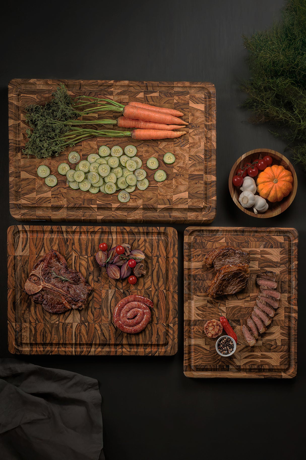 Tabla de Madera Teca Churrasco Premium FSC® 60 x 40 cm