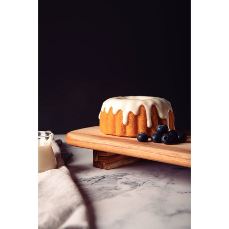 Tabla de Madera Teca certificada para Servicio y Presentación con patas Provence 50 x 18 cm