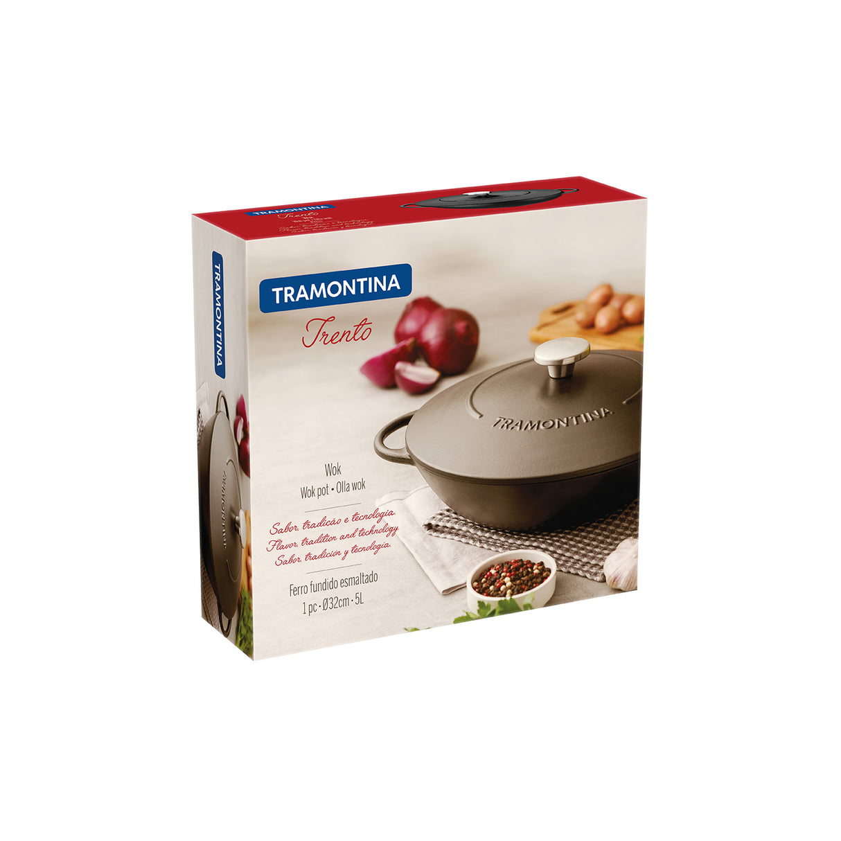 Tramontina Wok de Hierro Fundido Esmaltado 32 cm 5L