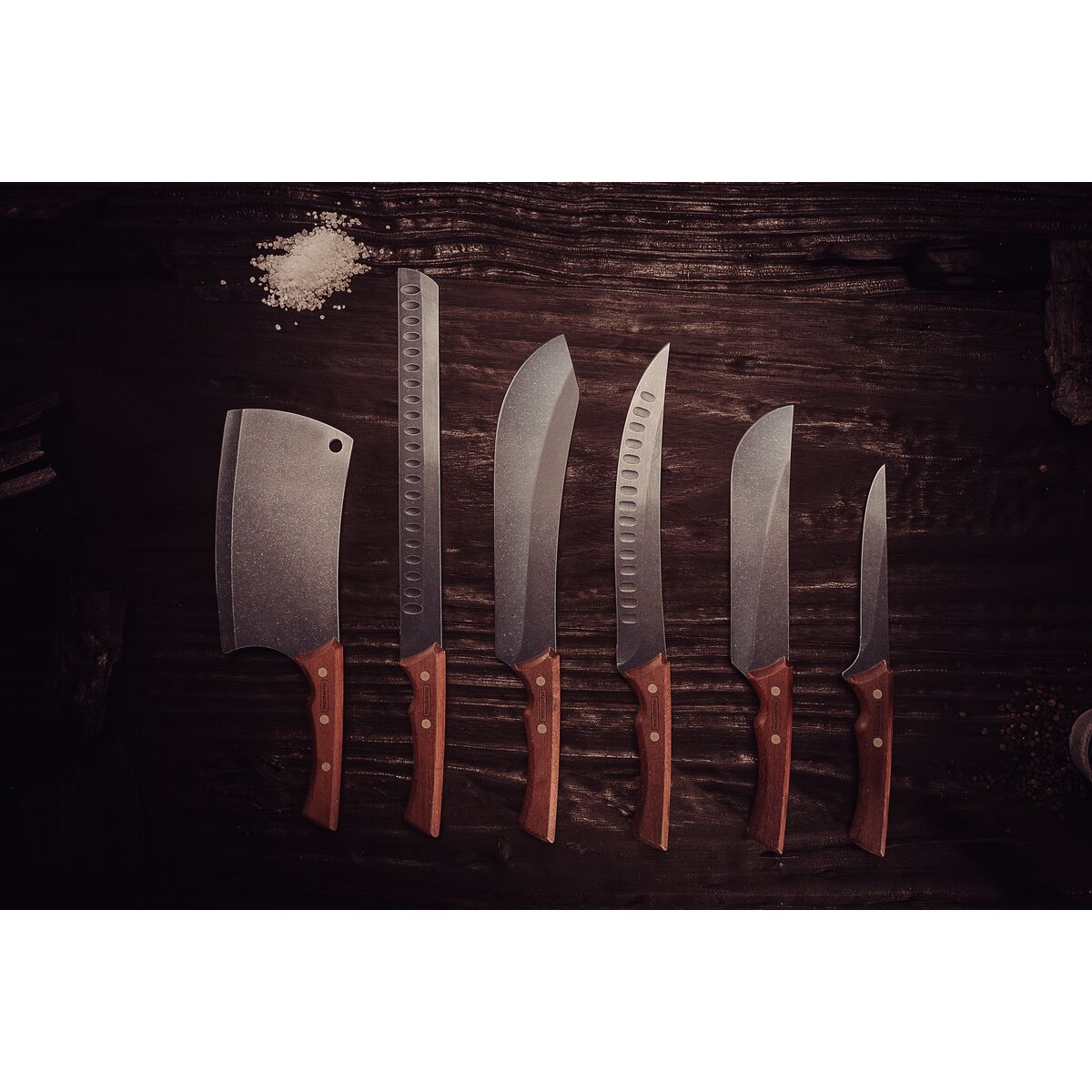 CUCHILLO PARA CARNE ALVEOLADO CURVO 25CM - BLACK COLLECTION FSC