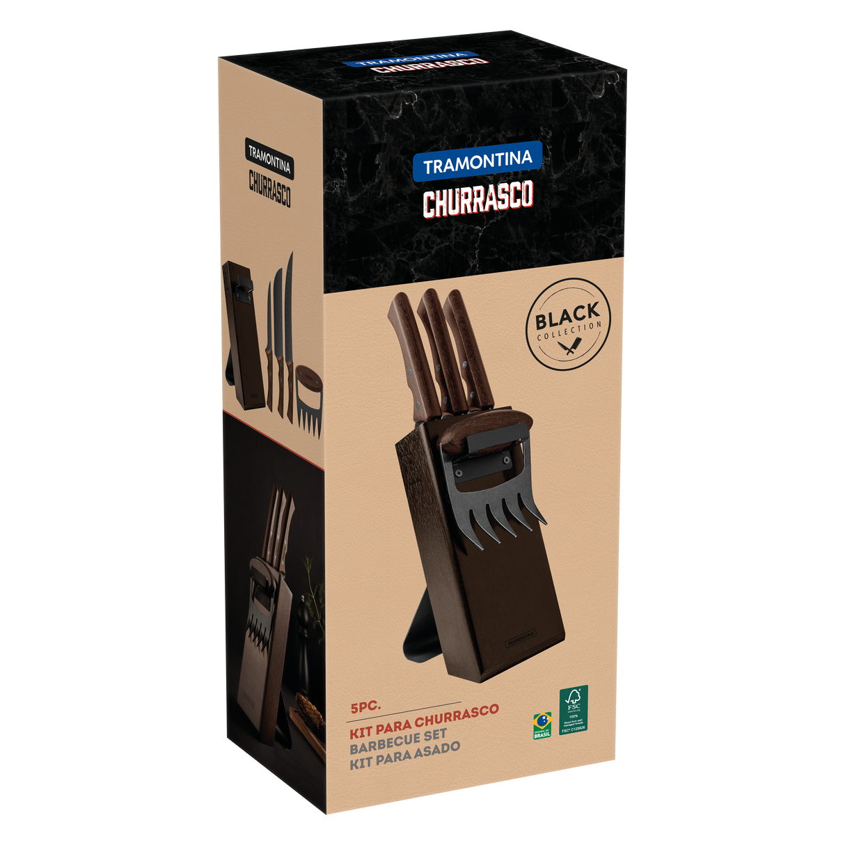 JUEGO DE CUCHILLOS 5PZAS. - CHURRASCO BLACK