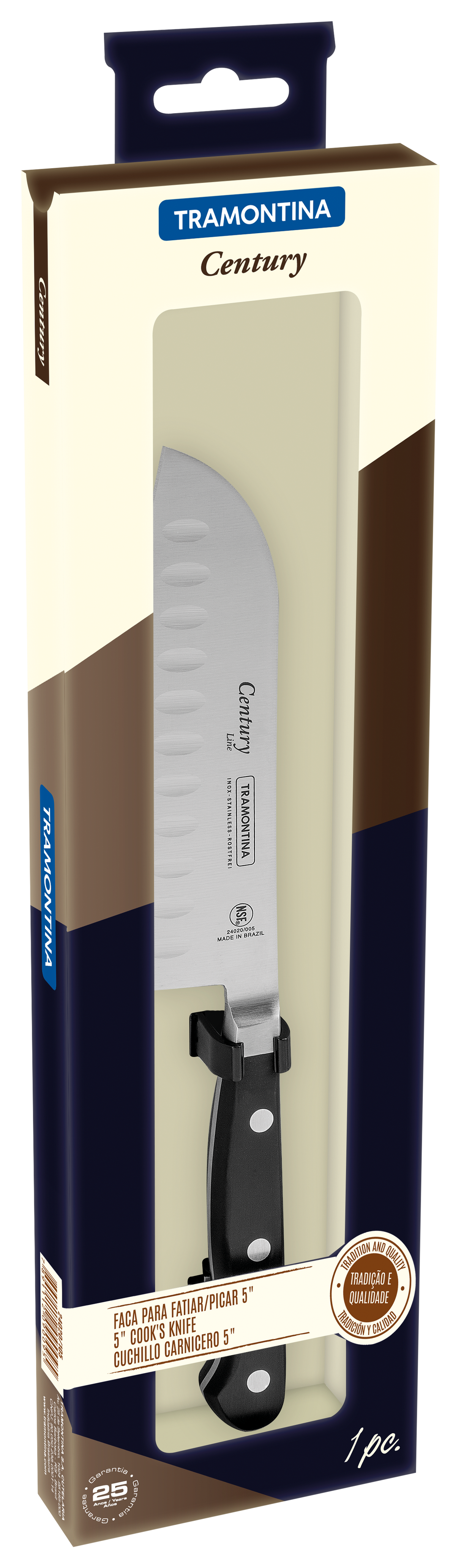 Cuchillo Santoku en Acero Inoxidable Century 12 cm Tramontina