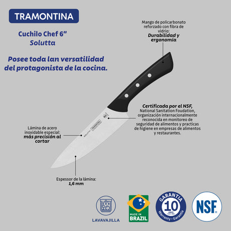 CUCHILLO COCINERO 15,5CM - SOLUTTA