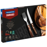Tramontina Juego de Cubiertos para Carne Polywood Castaño 12 piezas