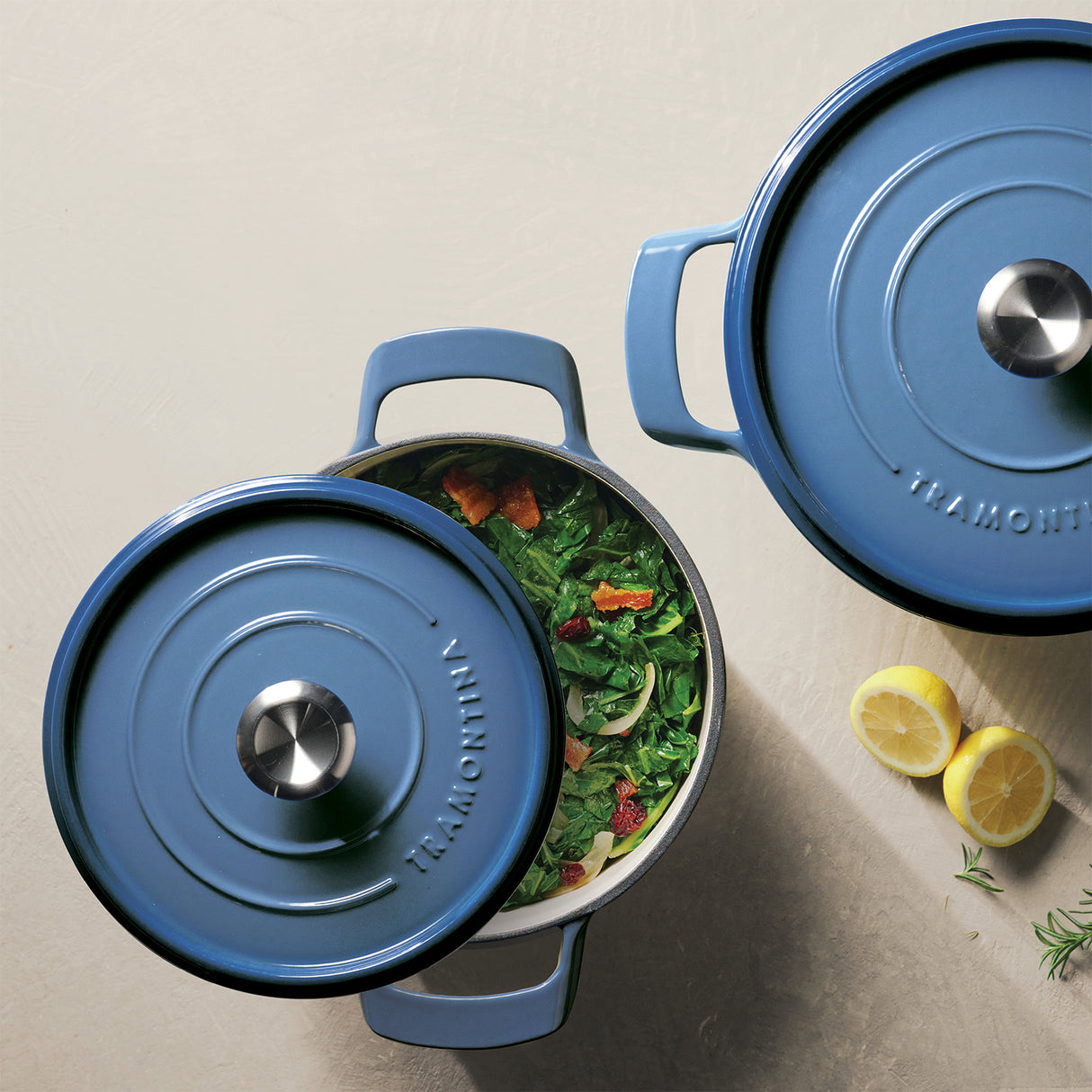 Tramontina Cocotte con Tapa de Hierro Fundido Esmaltado Azul 26 cm