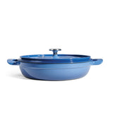 Tramontina Cazuela Baja con Tapa de Hierro Fundido Esmaltado Azul 30 cm - 3,8 L