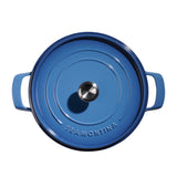 Tramontina Cazuela Baja con Tapa de Hierro Fundido Esmaltado Azul 30 cm - 3,8 L