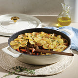 Tramontina Cazuela Baja con Tapa de Hierro Fundido Esmaltado Latte 30 cm - 3,8 L