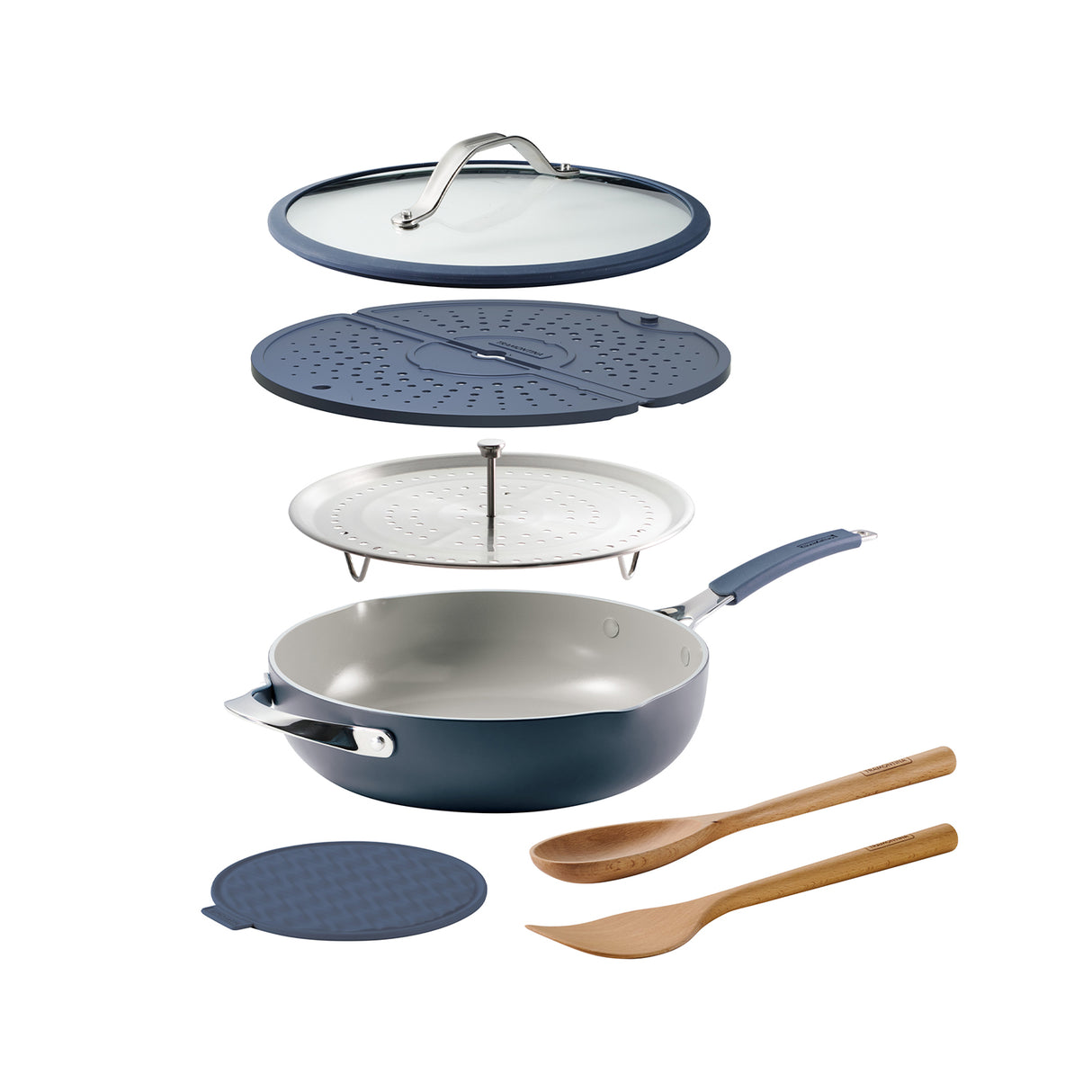 Tramontina Sartén Multifunción de Aluminio con Tapa Azul 30cm